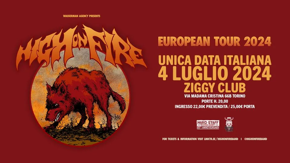 High on Fire: unica data italiana allo Ziggy Club di Torino