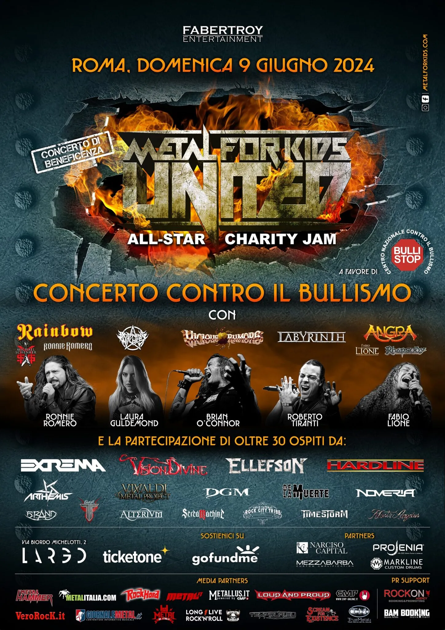 Metal For Kids United: il 9 giugno, al Largo Venue di Roma, torna con la 5° edizione