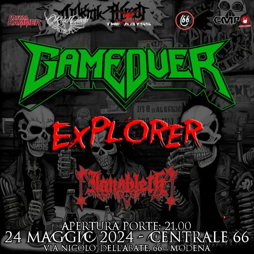 Game Over, Explorer, Ignobleth: gli orari del concerto al Centrale 66 di Modena
