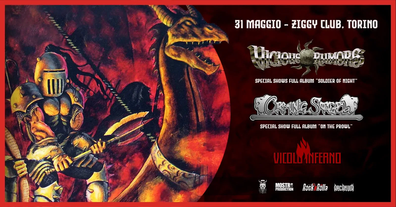 Live Report: Vicious Rumors + Crying Steel + Vicolo Inferno @ Ziggy Club - 31/05/2024