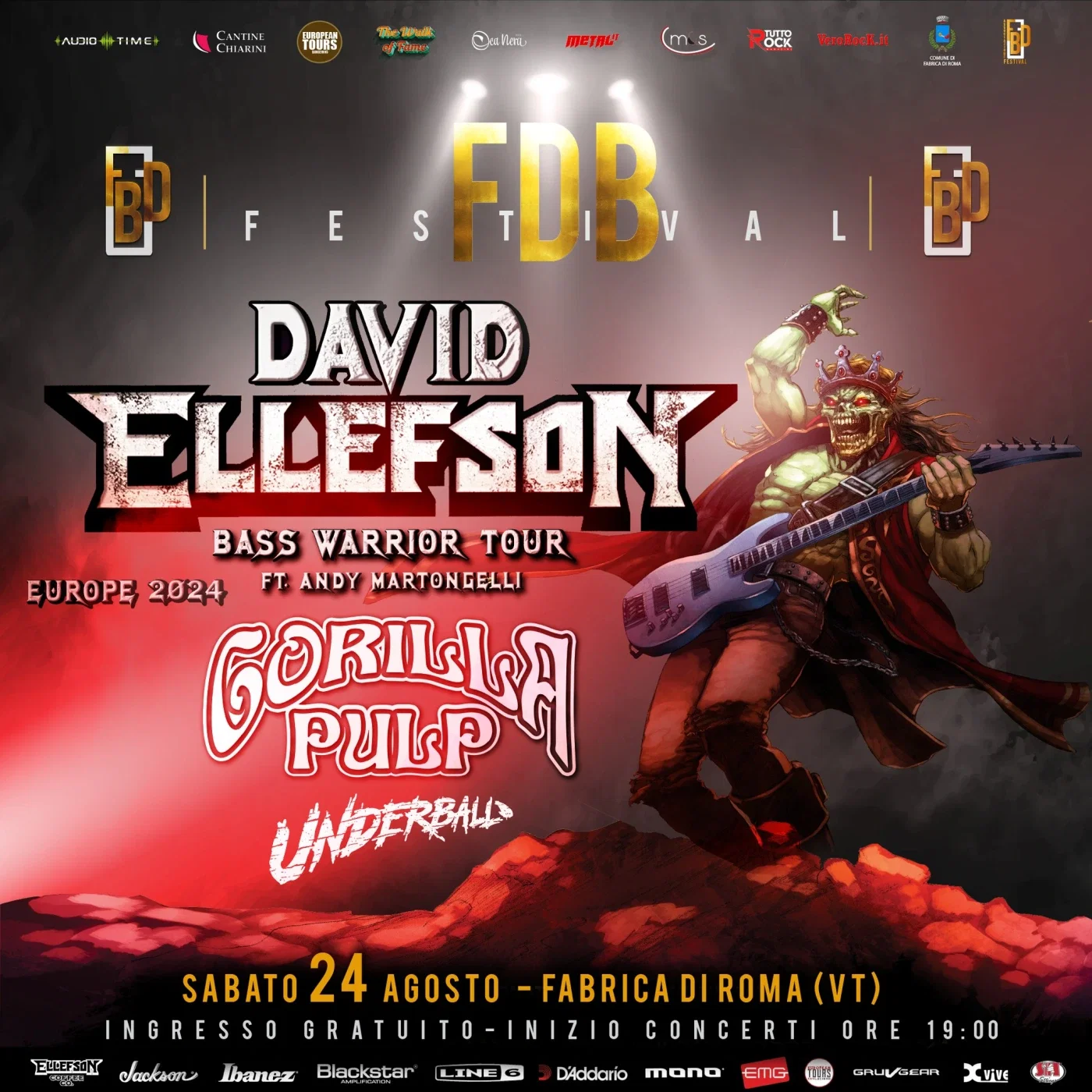 David Ellefson @ Fabrica di Roma Fdb Festival - 24/08/2024