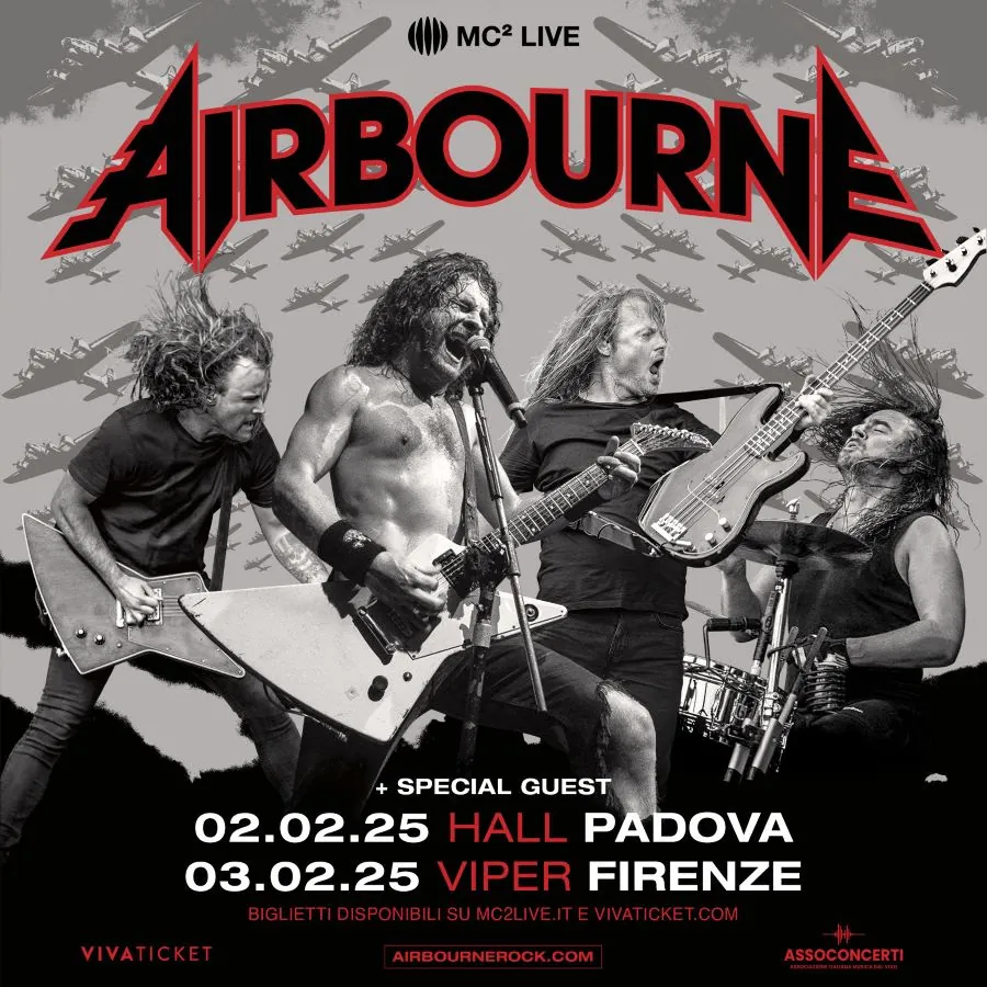 Airbourne: due date in Italia a febbraio 2025