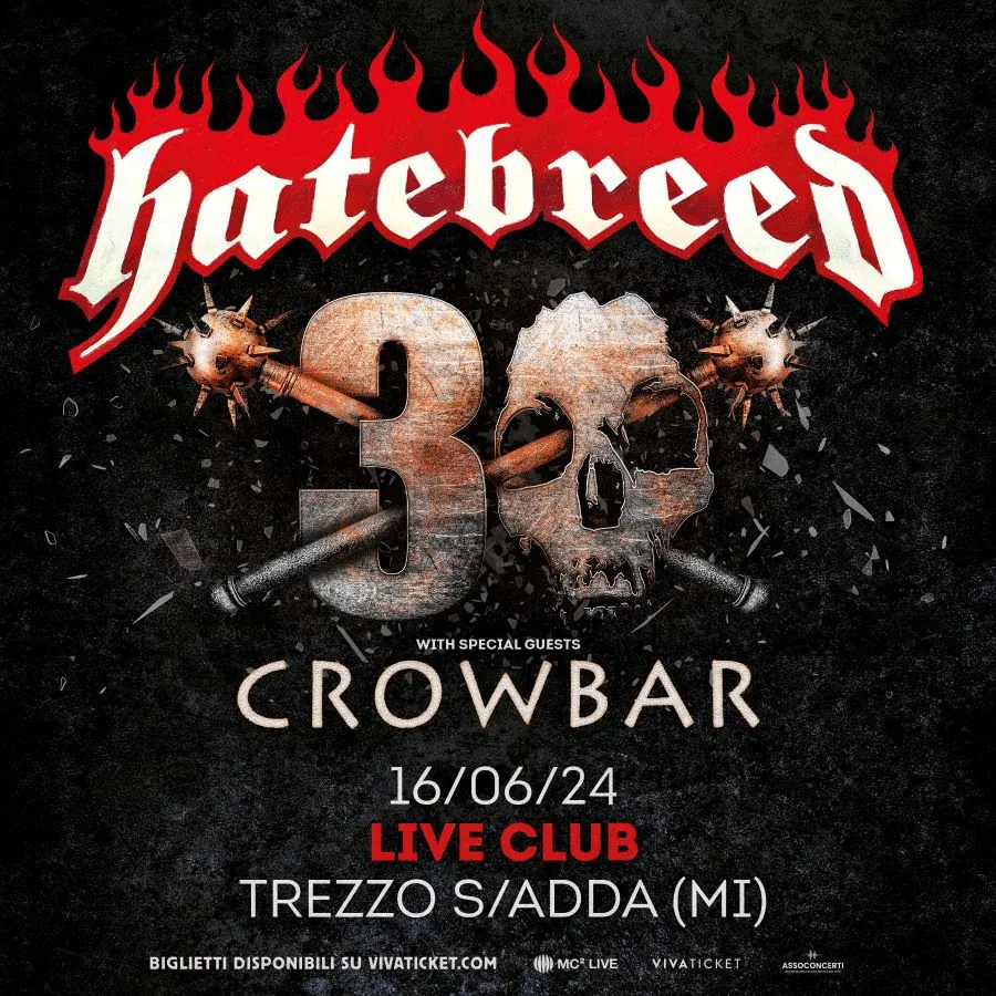 Hatebreed, Crowbar: gli orari della data al Live Club di Trezzo sull'Adda