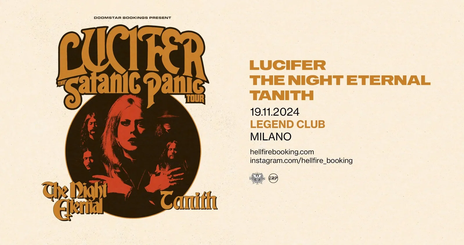 Lucifer + The Night Eternal + Tanith @ Legend Club, Milano - 19/11/2024