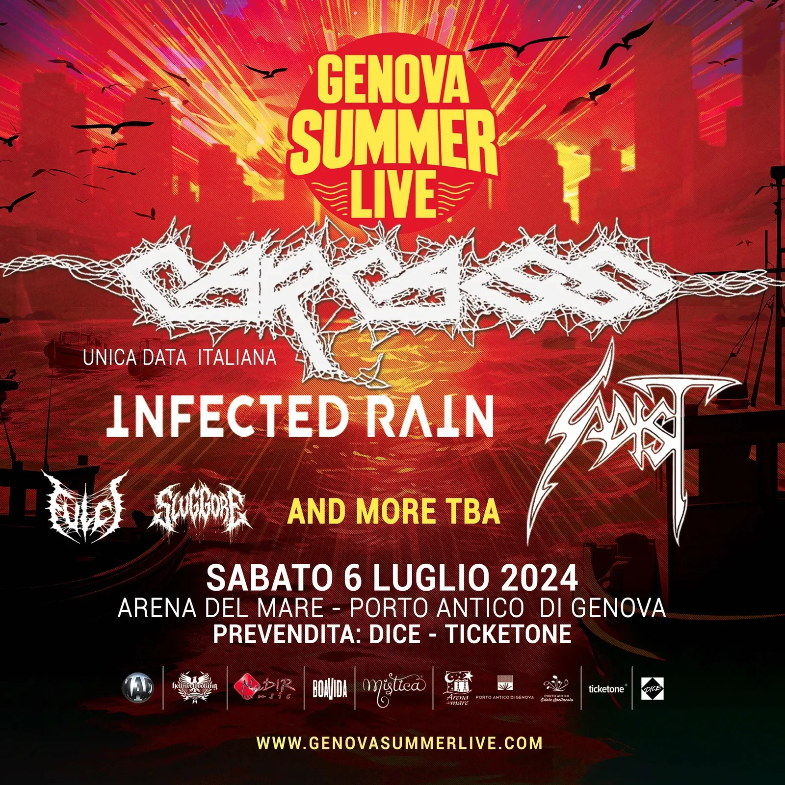 Concorso: vinci biglietti per il Genova Summer Live con Carcass, Infected Rain e altri!