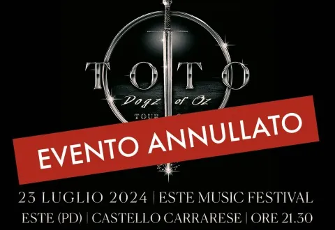 Toto: cancellata la data di stasera a Este (PD)