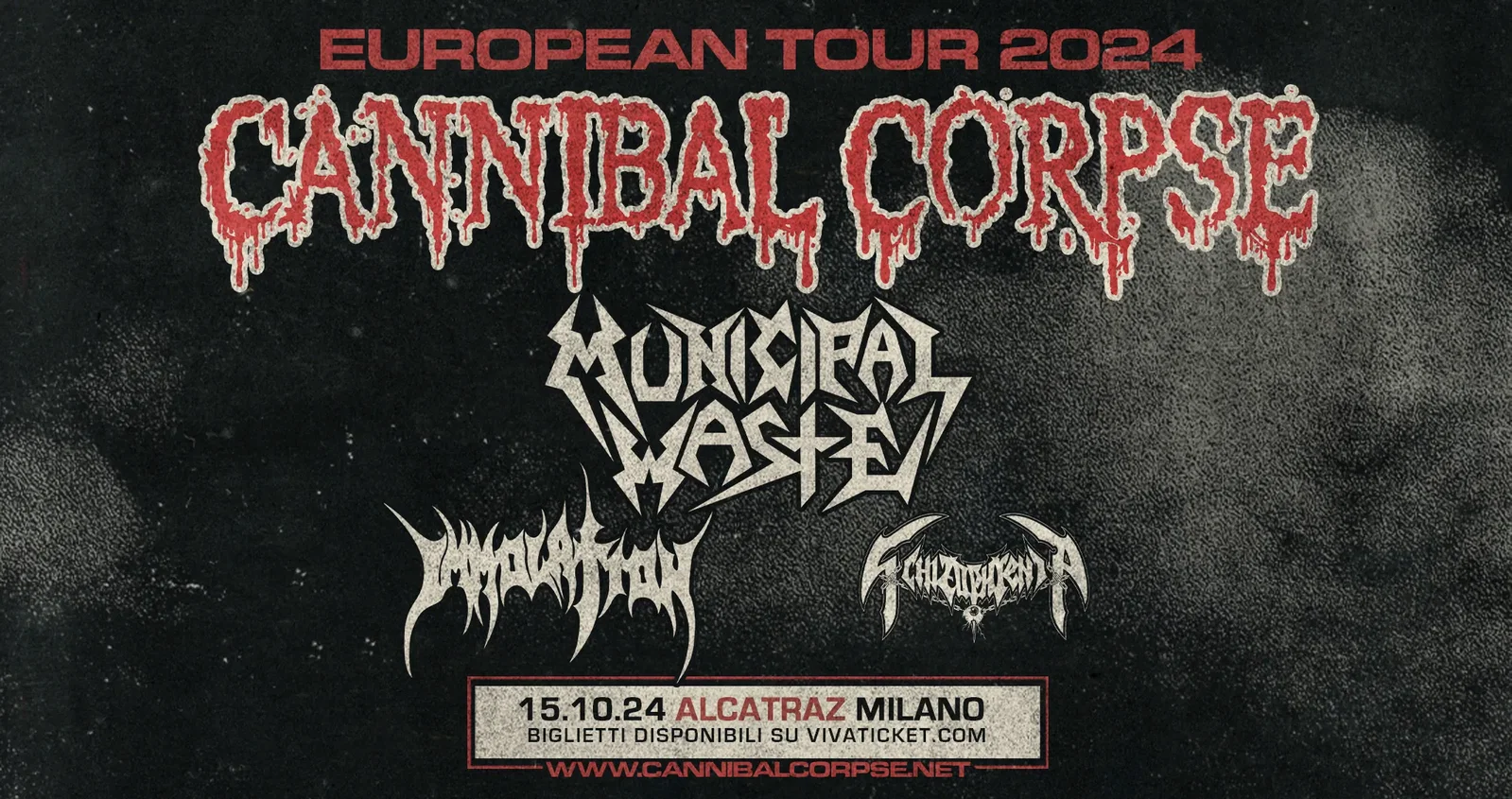Cannibal Corpse + Municipal Waste + Immolation + Schizophrenia @ Alcatraz, Milano - 15/10/2024