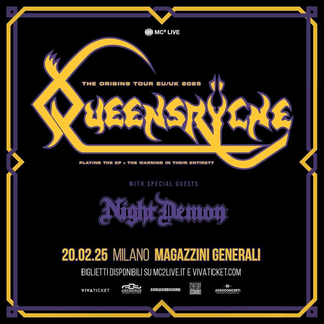 Queensrÿche + Night Demon @ Magazzini Generali, Milano - 20/02/2025