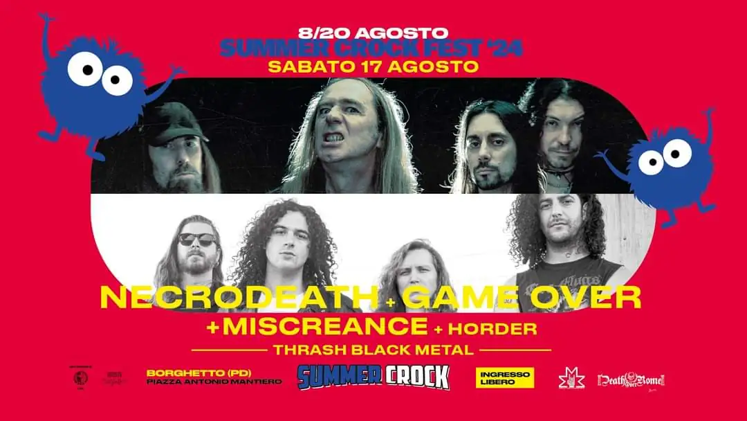 Necrodeath + Game Over + Miscreance + Horder @ Summer Crock Fest 2024, Borghetto (PD)