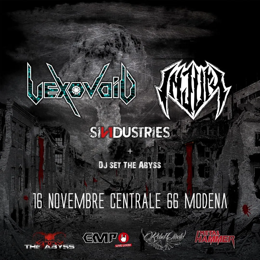 Vexovoid: assieme a Injury e Sindustries live al Centrale 66 di Modena