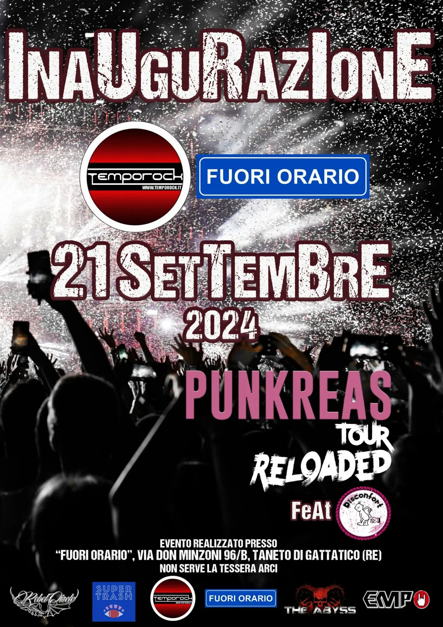 TempoRock: inaugurazione stagione presso Fuori Orario con live dei Punkreas e Disconfort