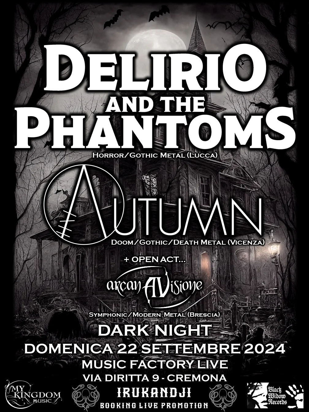 Dark Night: con Delirio And The Phantoms, In Autumn e Arcana Visione