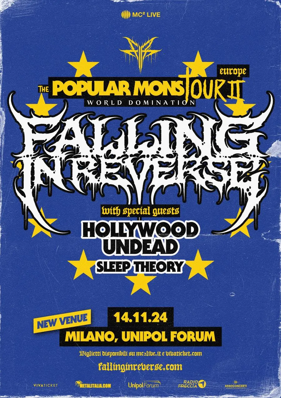 Falling In Reverse: la data di Milano si sposta all’Unipol Forum