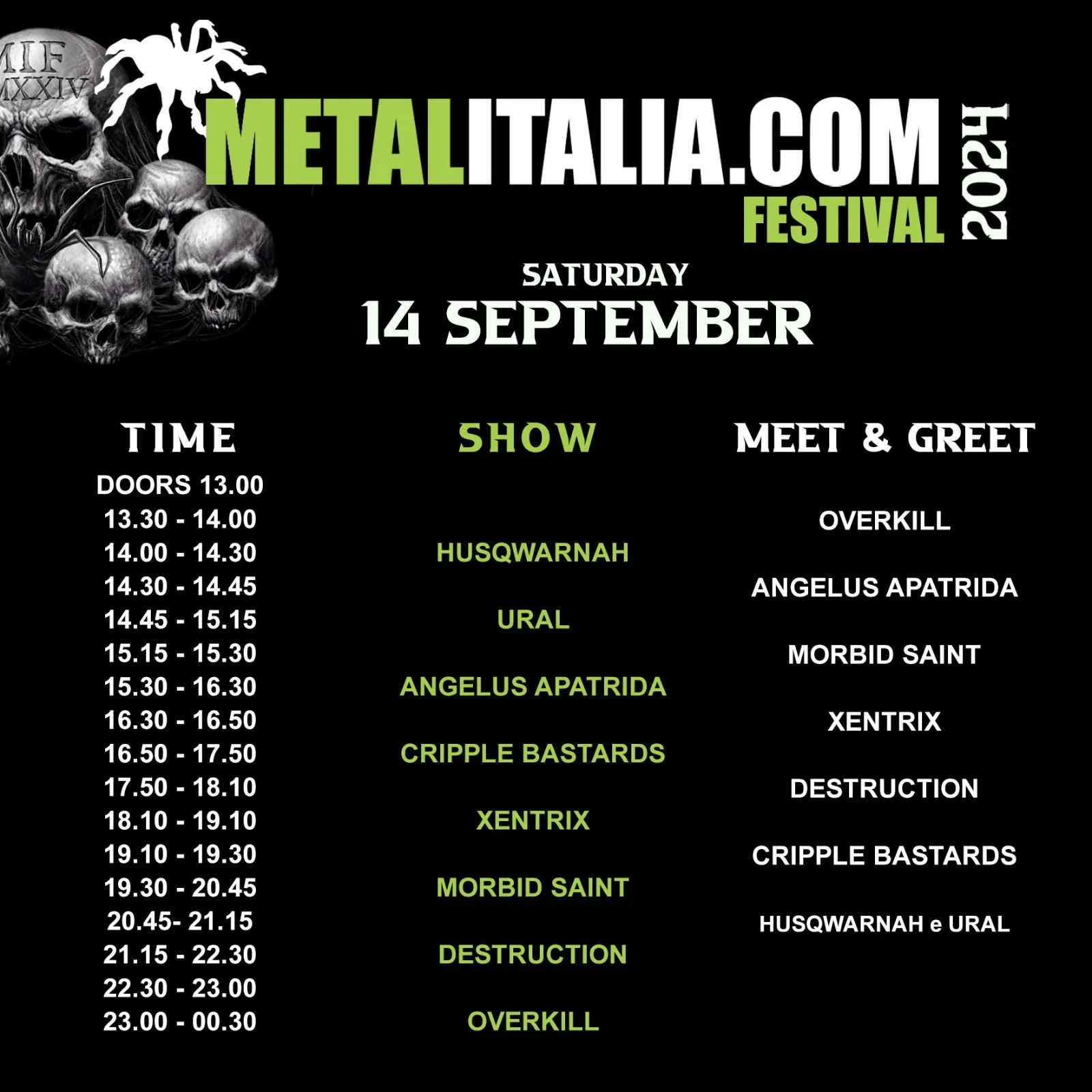 Metalitalia.com Festival 2024: gli orari dei concerti e dei meet&greet