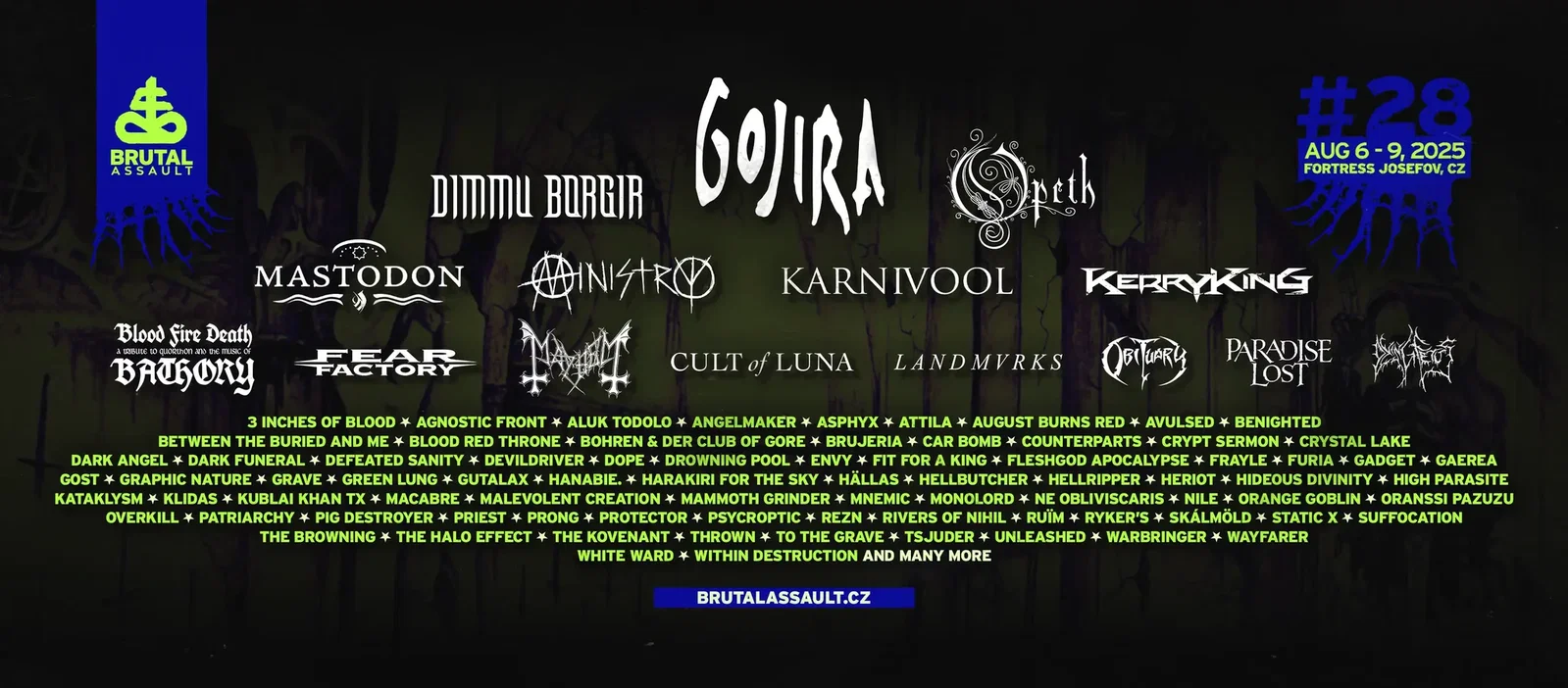 Brutal Assault: definito il 70% della lineup per l'edizione #28