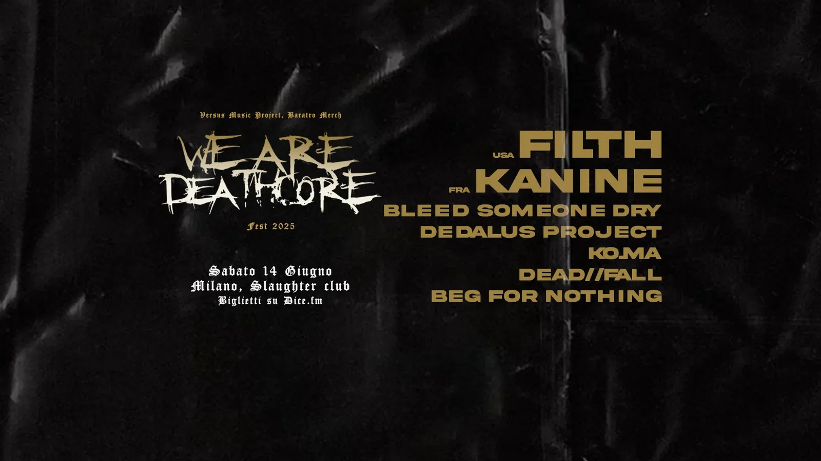 We Are Deathcore 2025: la line-up completa dell'evento milanese