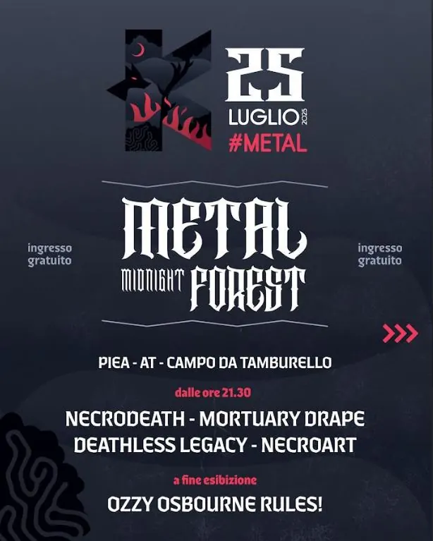 Monferrato on Stage: Necrodeath, Mortuary Drape, Deathless Legacy, Necroart e altri dal vivo a partire dal 25 luglio