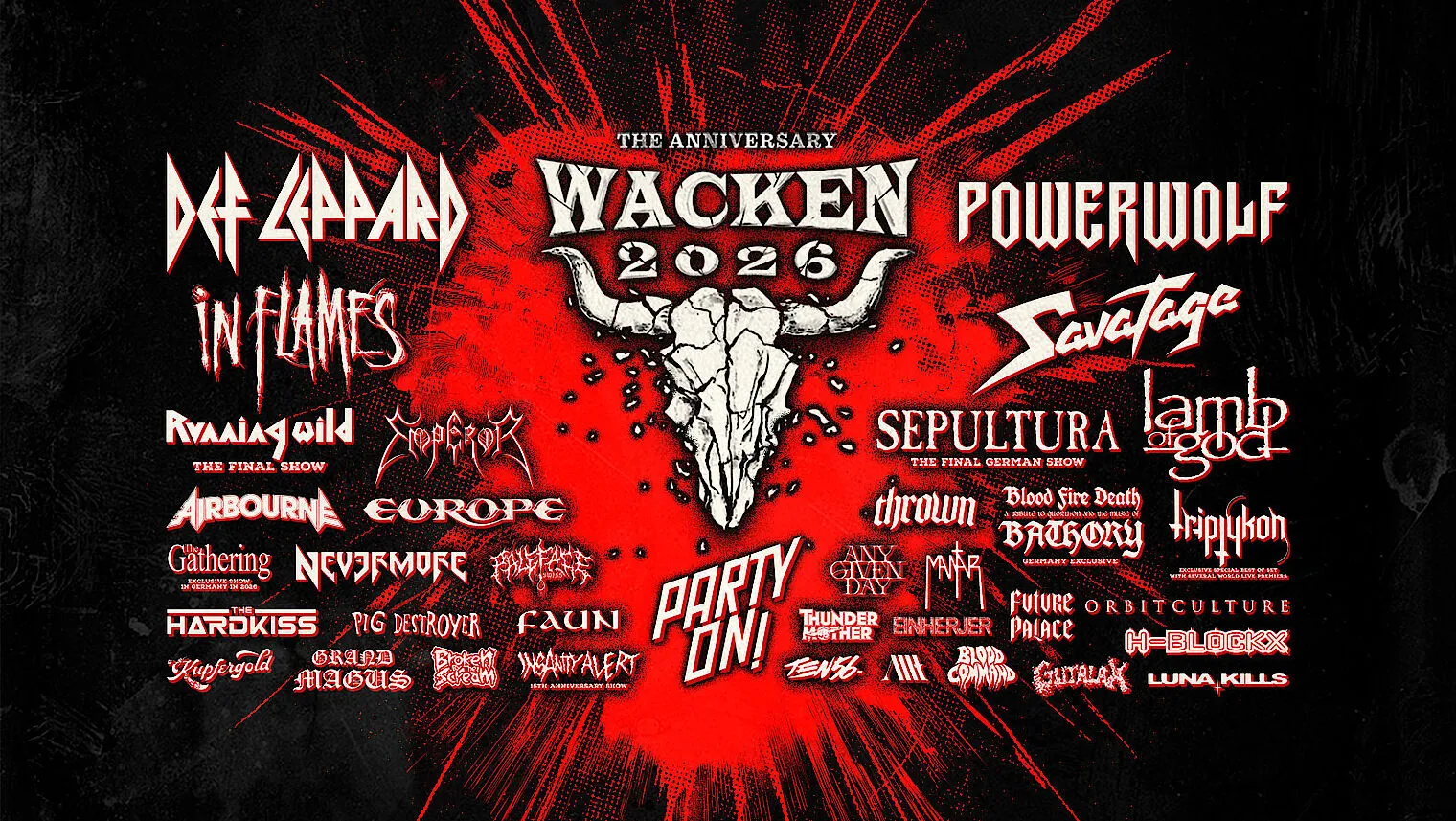 Wacken Open Air 2026: Def Leppard, In Flames, Savatage, Europe tra le prime conferme per il 2026