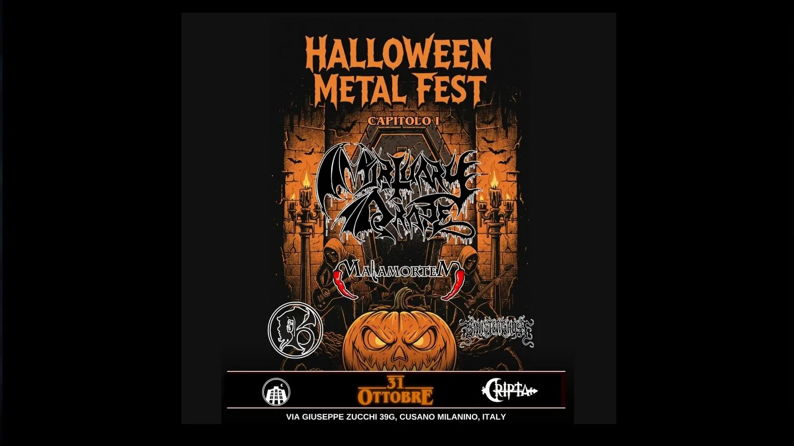 Halloween Metal Fest: Mortuary Drape, Malamortem, Kenos e Sinister Ghost