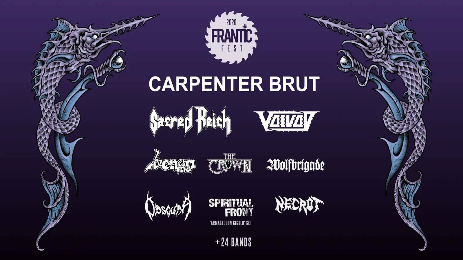 Frantic Fest 2026: annunciati Carpenter Brut, Sacred Reich, Voivod e altri