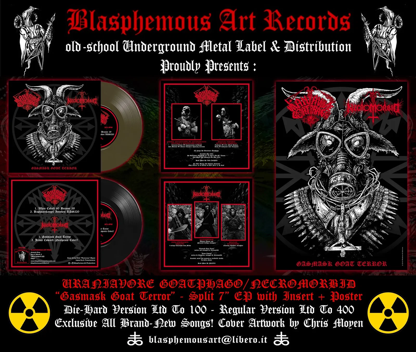 Uraniavore Goatphago / Necromorbid: in arrivo lo Split "Gasmask Goat Terror"