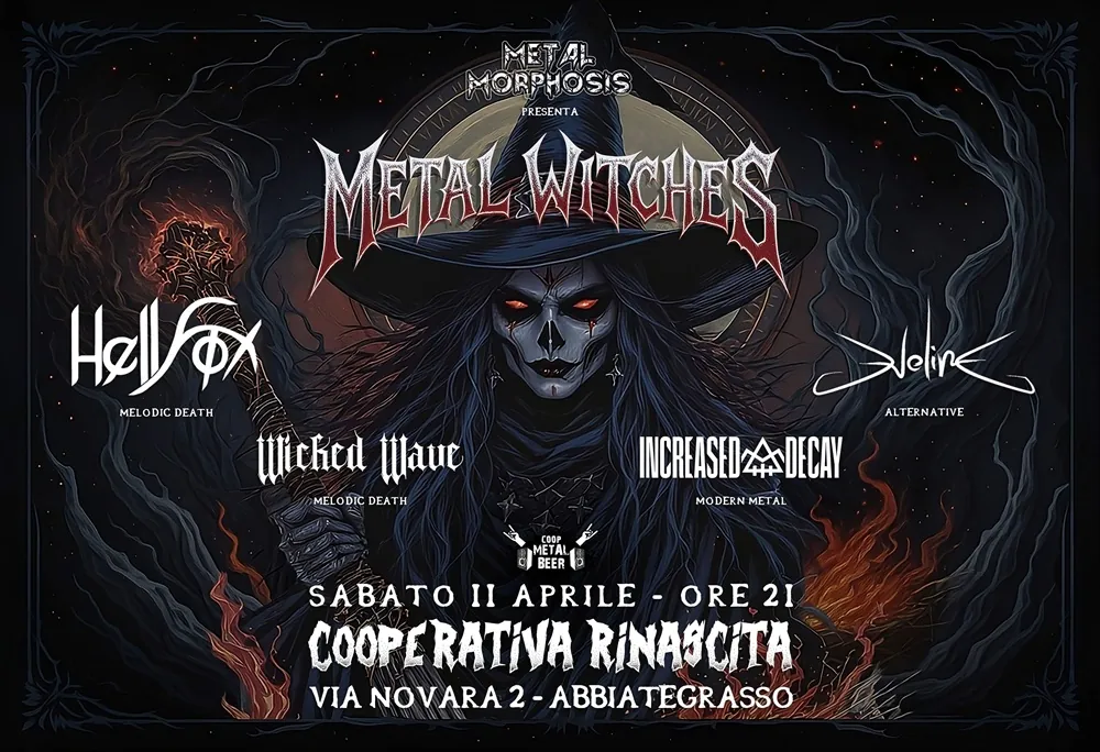 Metal Witches Fest: Hellfox + guest live alla Cooperativa Rinascita di Abbiategrasso (MI)