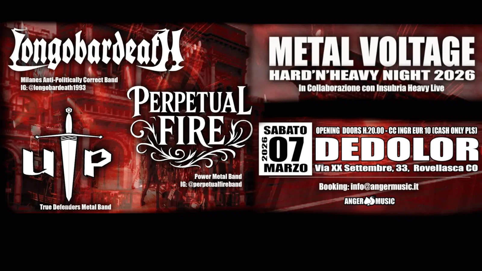 Metal Voltage Night 2026: con Longobardeath e Perpetual Fire