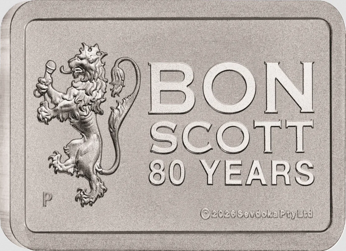 AC/DC: Perth Mint celebra gli 80 anni di Bon Scott