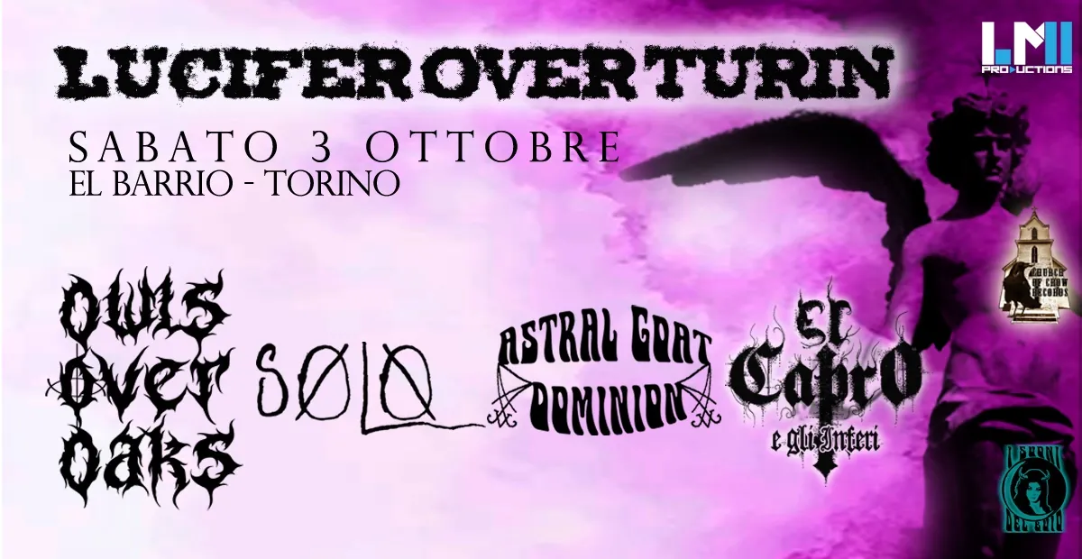 Lucifer Over Turin: la prima edizione sabato 3 ottobre 2026 presso El Barrio (TO)