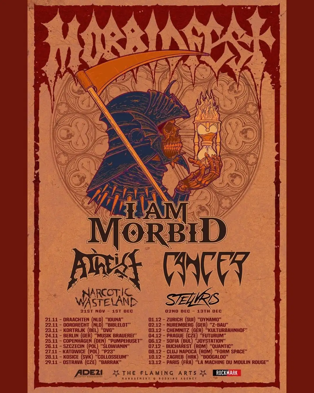 Morbidfest 2026: due date a dicembre con I Am Morbid, Atheist, Cancer e Stellvris