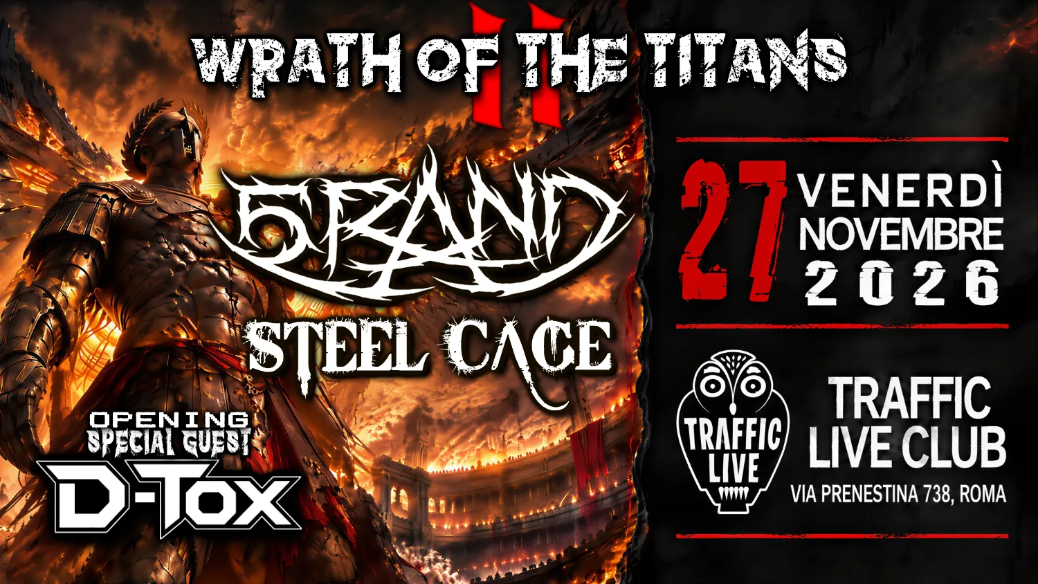 Wrath Of The Titans: la seconda edizione venerdì 27 novembre al Traffic Live Club di Roma